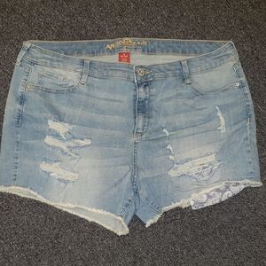Women's Blue Jean Shorts Distressed Cut-Offs